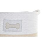 Dekokorb-Set Weiß-Creme DKD Home Decor, 2 Stück aus Baumwolle, ideal zur Dekoration und Organisation im Zuhause.