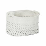 DekoKorb-Set DKD Home Decor in Weiß und Schwarz, 4 Stücke, Boho-Design aus Baumwolle.