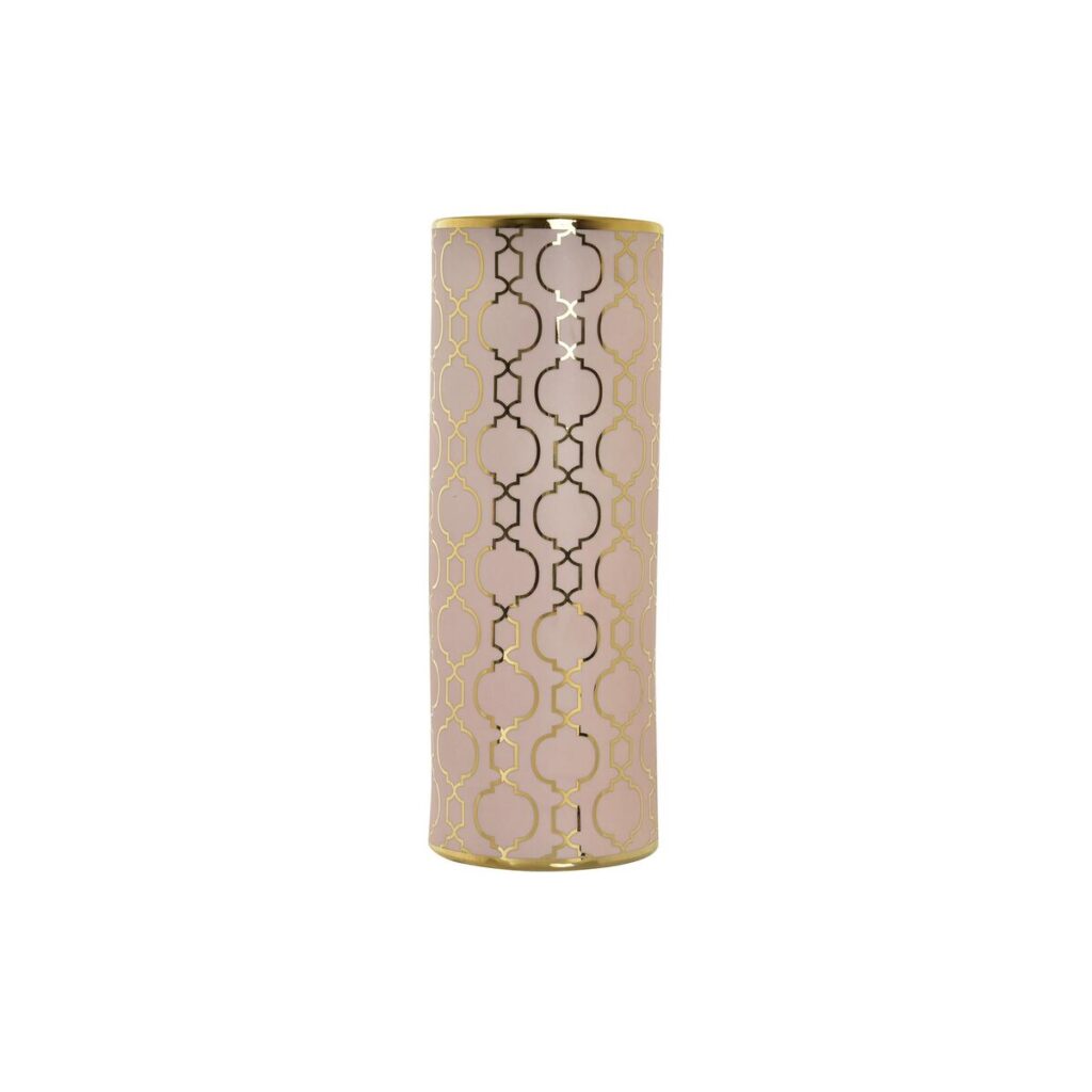 Vase Porzellan Rosa Gold mit orientalischem Design und verchromten Akzenten von DKD Home Decor
