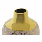 Vase Rosa Gold Porzellan Orientalisch Verchromt von DKD Home Decor, 13 x 13 x 26 cm, stilvolle Dekoration für jedes Zuhause.