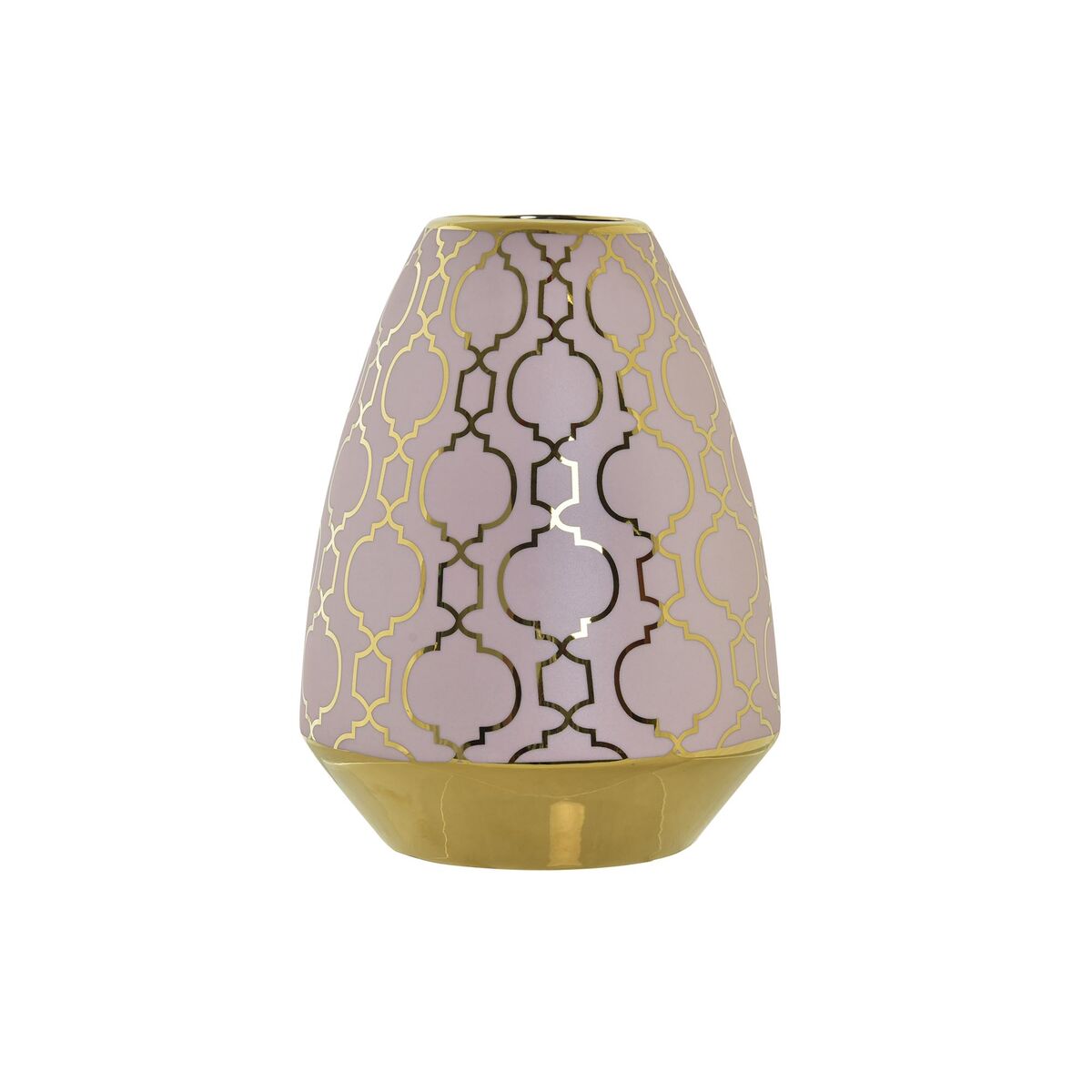 S3032091_0 Vase Porzellan Rosa Gold von DKD Home Decor, orientalisches Design, verchromt, 18 x 18 x 24 cm
