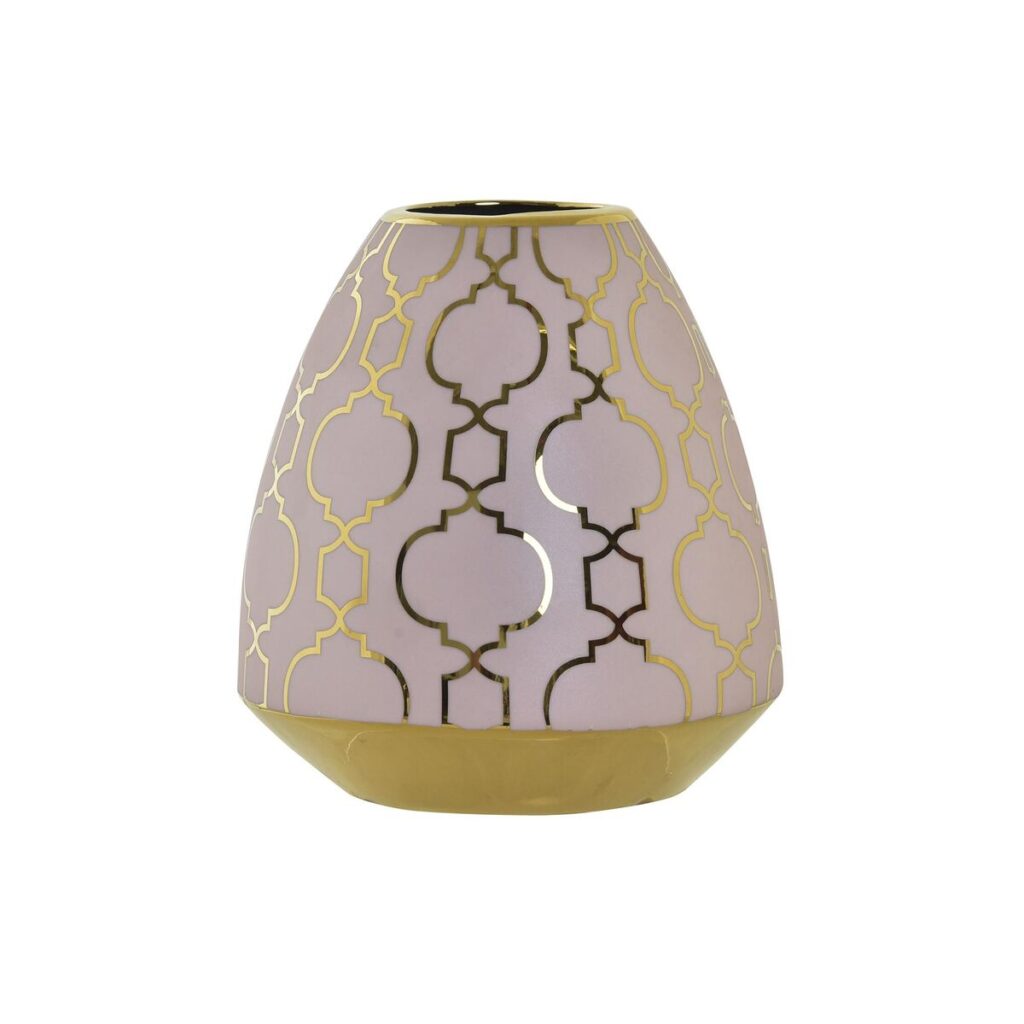 Vase Porzellan Rosa Gold Orientalisch Verchromt von DKD Home Decor, stilvolles Design für jeden Raum.