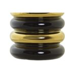 Moderne Vase aus Porzellan in Schwarz und Gold von DKD Home Decor, 15 x 15 x 29 cm, stilvolles Wohnaccessoire.