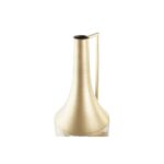Vase Gold Metall Creme mit tropischem Pflanzenblatt-Design von DKD Home Decor, 81 cm hoch, stilvolles Wohnaccessoire