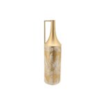 Vase Gold Metall Creme mit tropischem Pflanzenblatt-Design von DKD Home Decor, 81 cm hoch, stilvolles Wohnaccessoire