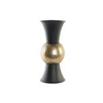 Vase Schwarz Metall Kupfer Vintage von DKD Home Decor, 14 x 14 x 32 cm, elegantes Wohnaccessoire