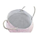 Dekokorb Rosa-Himmelsblau, zweifarbig aus Naturfaser, mediterranes Design, 25x25x25 cm, stilvolle Aufbewahrungslösung