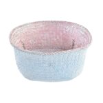 Dekokorb Rosa-Himmelsblau, zweifarbig aus Naturfaser, mediterranes Design, 25x25x25 cm, stilvolle Aufbewahrungslösung