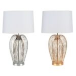 Tischlampe Metall Weiß DKD in Weiß, modernes Design, 2 Stück, ideal für stilvolle Beleuchtung in jedem Raum.