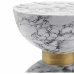 Beistelltisch Weiß Eisen DKD Home Decor, elegantes Design, kreisförmig, ideal für moderne Wohnräume.