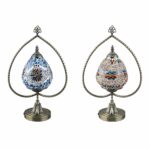Tischlampe Kristall Metall Bunt von DKD Home Decor, elegantes Mosaikdesign, 2 Stück, 32,5 x 16 x 47,5 cm
