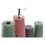 Ölflaschen-Set in Rosa-Weiß-Grün aus Kautschukholz und Steingut von DKD Home Decor, stilvolles Design für die Küche.