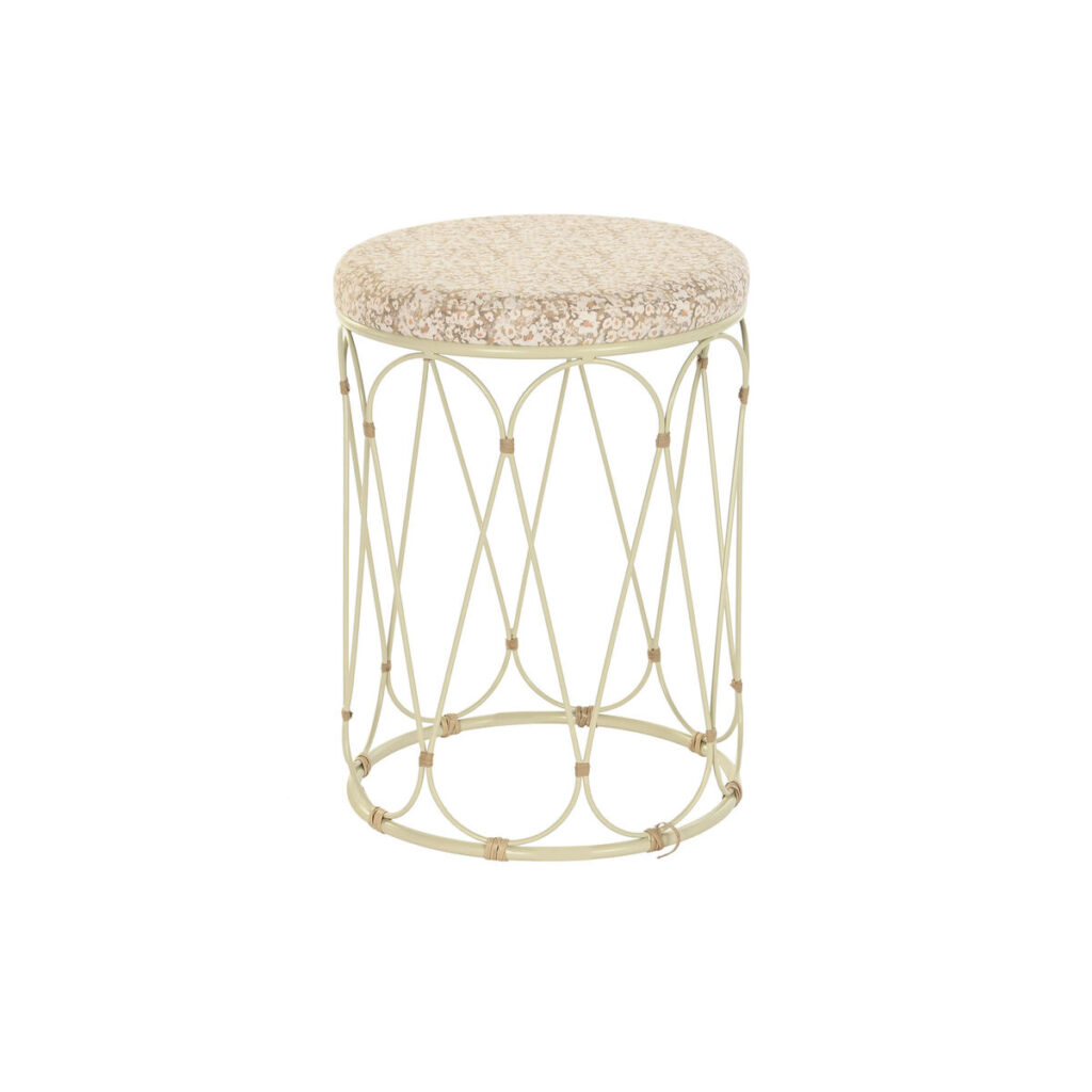 Beistelltisch Natur Metall Creme Rattan von DKD Home Decor, elegantes Design, 35 x 35 x 49 cm, ideal für moderne Wohnräume.