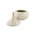 Vase Weiß Gold Porzellan von DKD Home Decor, orientalisches Design, verchromt, 18 x 18 x 22 cm