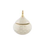Vase Weiß Gold Porzellan von DKD Home Decor, orientalisches Design, verchromt, 18 x 18 x 22 cm
