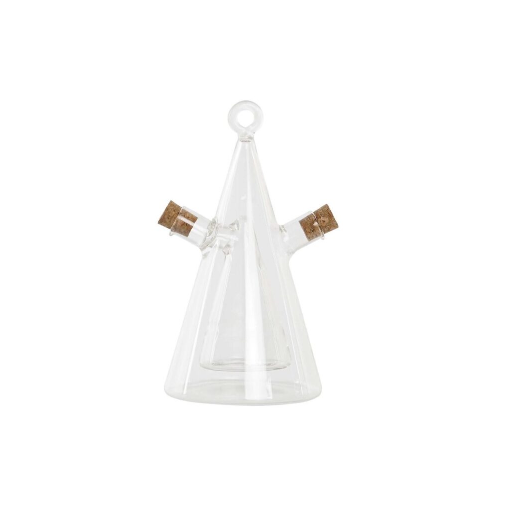 Öl- und Essig-Set 300 ml aus transparentem Borosilikatglas mit Korkverschluss von DKD Home Decor