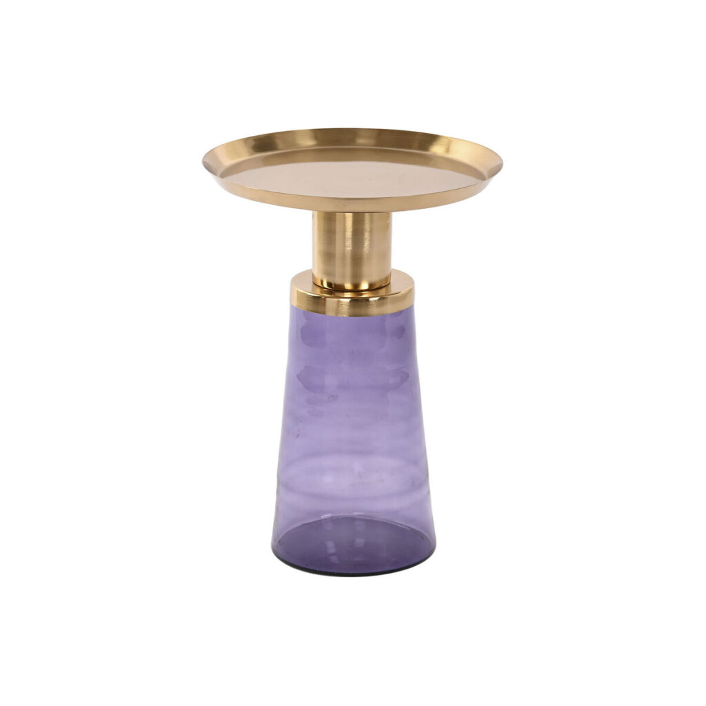 Beistelltisch Kristall Blau Gold aus Eisen mit modernem Design, ideal für stilvolle Wohnräume.