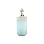 Vase Blau Aluminium Kristall von DKD Home Decor, stilvolles Wohnaccessoire in Muschelform, ideal für Blumenarrangements.
