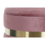 Fußstütze Polyester Samt Holz von DKD Home Decor in Grün, Rosa und Gold mit elegantem Samtbezug und stabiler Holzstruktur.