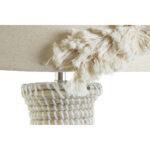 Tischlampe Weiß Braun DKD Home Decor mit tropischem Design und hochwertigem Stoffmaterial.