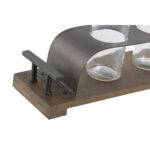 Vase Braun Schwarz Metall Kristall DKD Home Decor – 3 Stücke, elegantes Design für stilvolle Wohnräume.