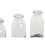 Vase Braun Schwarz Metall Kristall DKD Home Decor – 3 Stücke, elegantes Design für stilvolle Wohnräume.