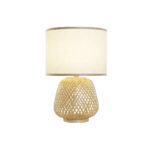 Tischlampe Braun Bambus 32 x 32 x 49 cm von DKD Home Decor, urbanes Design aus Bambus und Stoff.