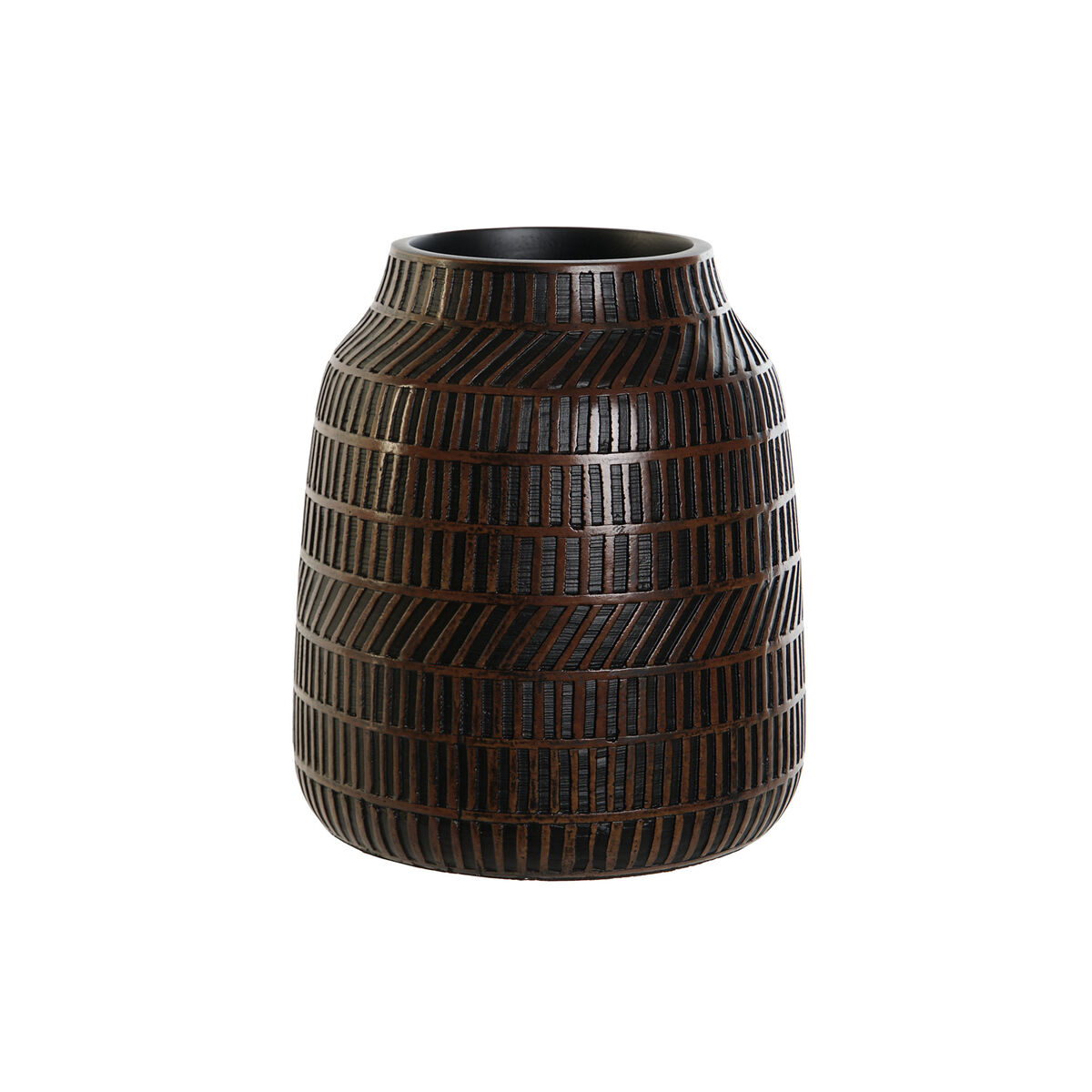 S3055012_0 Vase Braun-Schwarz aus Harz im Kolonialstil von Home ESPRIT, ideal für stilvolle Wohnräume.