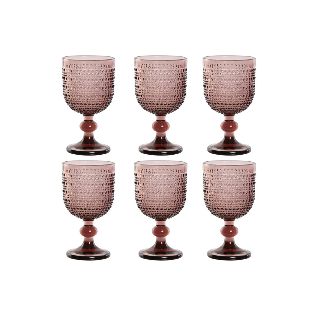 Gläser-Set Rosa aus Kristall, 6-teilig von Home Esprit, ideal für stilvolle Anlässe und den täglichen Gebrauch.