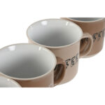 Kaffeebecher-Set „Coffee“ Beige-Braun, 4-teilig aus Keramik von Home ESPRIT, ideal für Kaffeeliebhaber.