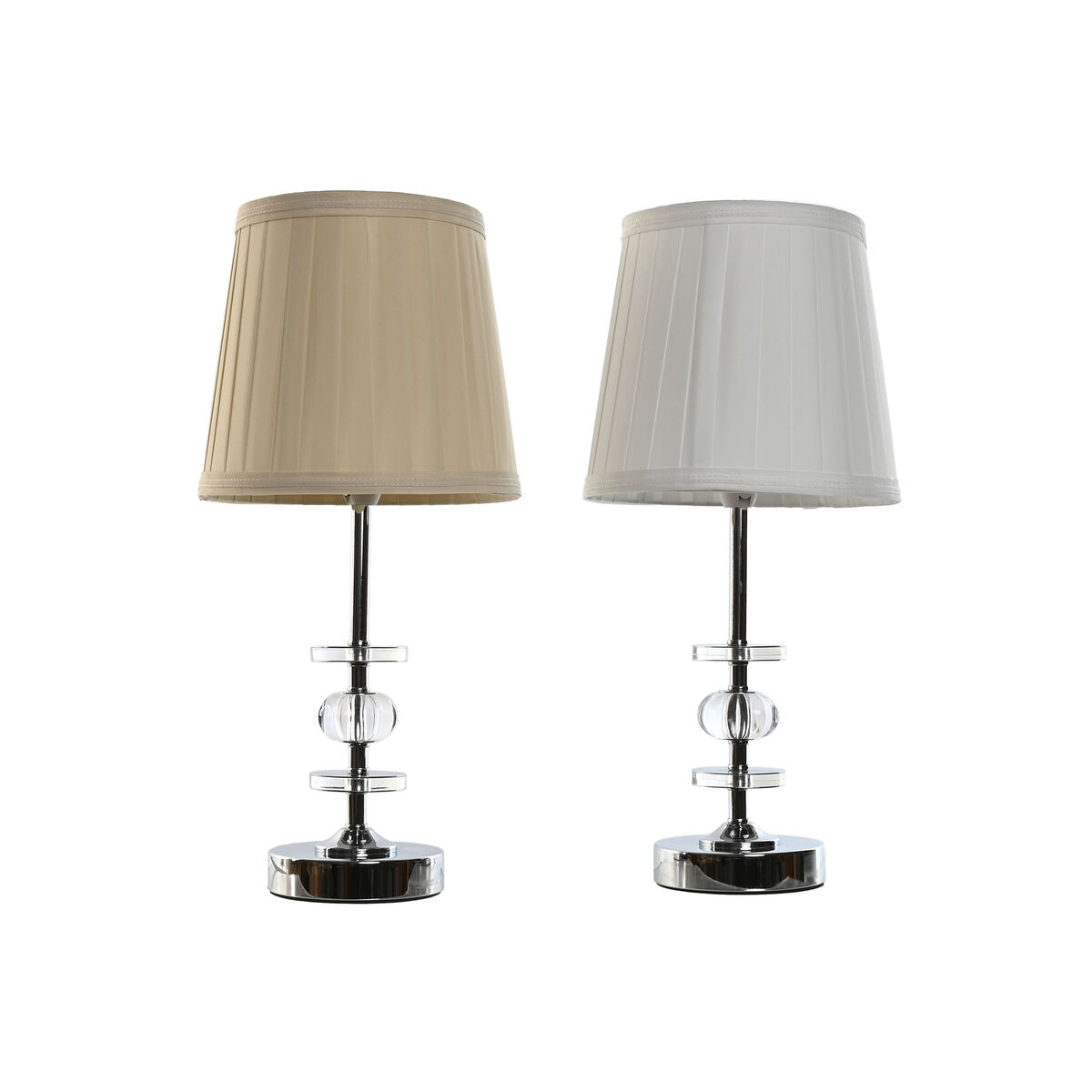 S3055528_0 Tischlampe Weiß Beige Metall von Home ESPRIT im 2er Set, elegantes Design für stilvolle Wohnräume.