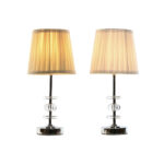 Tischlampe Weiß Beige Metall von Home ESPRIT im 2er Set, elegantes Design für stilvolle Wohnräume.