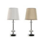 Tischlampe Weiß Beige Metall Porzellan Home ESPRIT im Set von 2 Stück, stilvolles Design für moderne Innenräume.