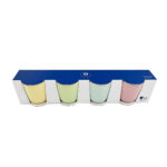 Tassen-Set in Gelb, Blau, Grün und Rosa aus Porzellan, 4 Stücke von Home ESPRIT, ideal für Kaffee und Tee.