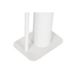 Toilettenpapierrollenhalterung in Weiß und Natur aus Metall und Bambus, ideal für moderne Badezimmer.