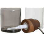 Badezimmer Set Akazienholz Home von ESPRIT, bestehend aus Aluminium, Kristall und Akazienholz in Grau und Transparent.