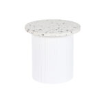 Beistelltisch Weiß Holz & MDF Terrazzo von Home ESPRIT, elegantes Design, vielseitig einsetzbar, Maße 40 x 40 x 37,5 cm.