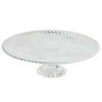 Flacher Teller Home ESPRIT aus transparentem Kristall, 26 x 26 x 8 cm, stilvolles Design für jeden Tisch.