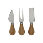 Schneidebrett Natur Bambus Edelstahl von Home ESPRIT, 4 Stücke, ideal für Käse, Gemüse und mehr.