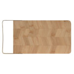 Schneidebrett Gold Natur Metall aus Bambus mit eleganten Akzenten für stilvolles Kochen und Servieren.
