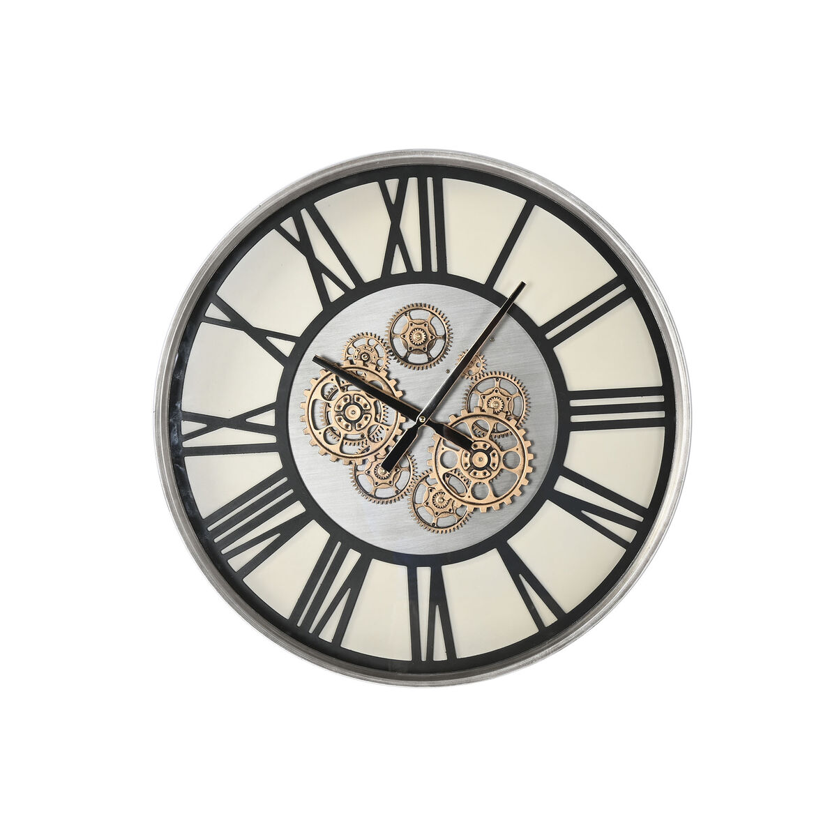 S3056857_0 Wanduhr Schwarz Metall Kristall von Home ESPRIT, elegantes Design mit funkelnden Kristallen, 60 x 8 x 60 cm.