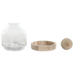 Vase Durchsichtig natürlich Holz von Home ESPRIT, elegante Kombination aus Holz und Kristall, ideal für stilvolle Dekoration.