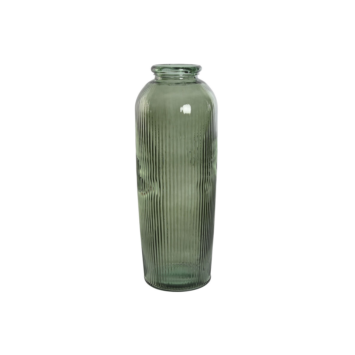 S3056638_0 Vase Grün aus recyceltem Glas von Home ESPRIT, 72 cm hoch, stilvolles und nachhaltiges Wohnaccessoire.