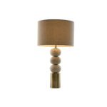 Tischlampe Beige Gold Home ESPRIT - elegante Tischlampe aus Leinen, Metall und Marmor für stilvolle Beleuchtung