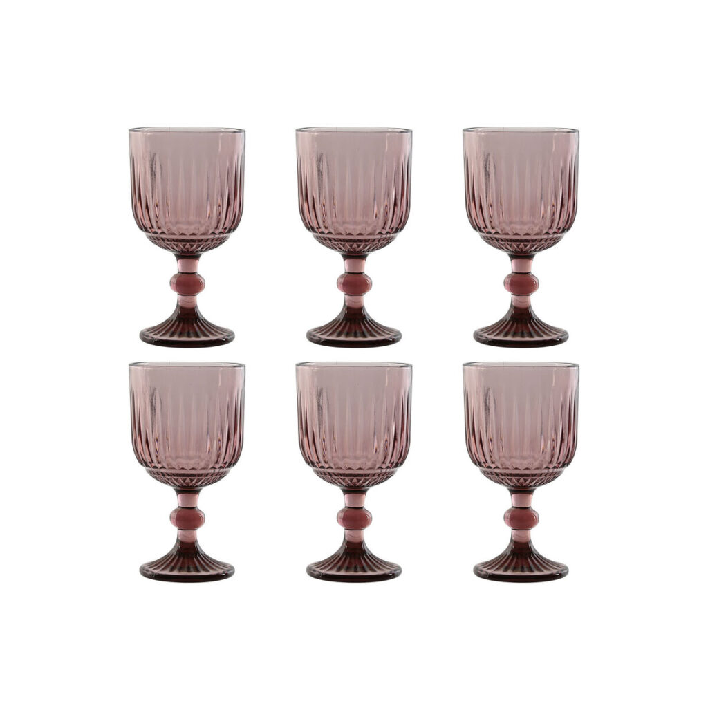 Gläser-Set rosa Kristall Home ESPRIT, 6 Stück, elegantes Design, spülmaschinenfest, ideal für festliche Anlässe und den täglichen Gebrauch.