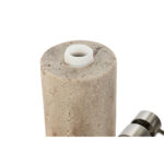 Seifenspender Creme Silberfarben Harz mit marmorierter Oberfläche, ideal für Badezimmer und Küche.