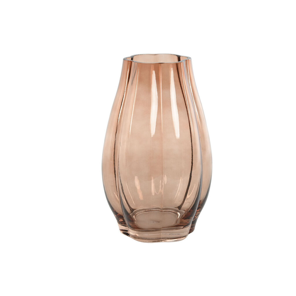 Vase Bernstein Kristall Modern von Home ESPRIT, 16 x 16 x 26 cm, stilvolles Wohnaccessoire aus Kristall.