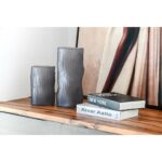 Vase Grau Kristall Moderne von Home ESPRIT, 13 x 13 x 21 cm, elegantes Design aus Kristall für stilvolle Dekoration.