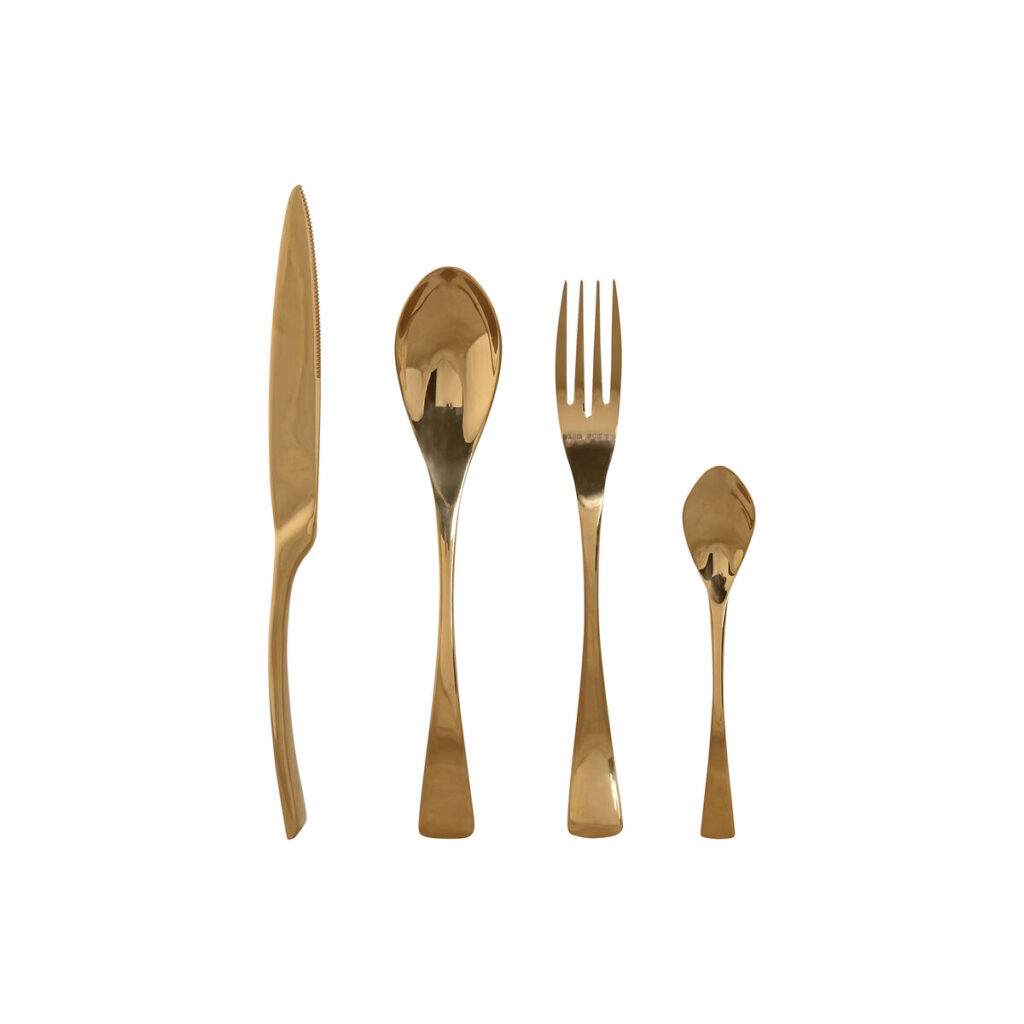 16-teiliges Besteck-Set in Gold aus Edelstahl von Home ESPRIT, ideal für elegante Tischdekoration und besondere Anlässe.