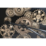 Wanduhr Schwarz Gold Metall Kristall von Home ESPRIT, stilvolles Design für Ihr Zuhause